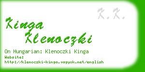 kinga klenoczki business card